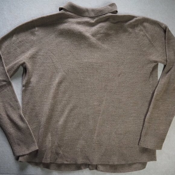 Karen Scott Luxsoft Cardigan Sweater Size M Medium Light Brown Shawl Collar Soft - Picture 6 of 8
